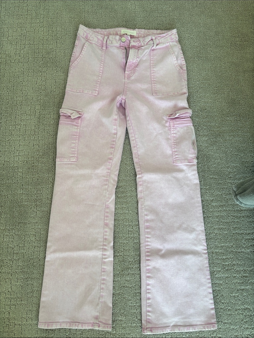 Risen Women’s Pink Cargo Jeans - Casual Straight Leg